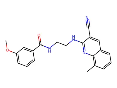 N-{2-[(3-Cyano-8-methyl-2-quinolinyl)amino]ethyl}-3-methoxybenzamide structure