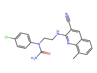 1-(4-Chlorophenyl)-3-[2-[(3-cyano-8-methylquinolin-2-yl)amino]ethyl]urea structure