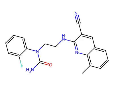 1-[2-[(3-Cyano-8-methylquinolin-2-yl)amino]ethyl]-3-(2-fluorophenyl)urea structure