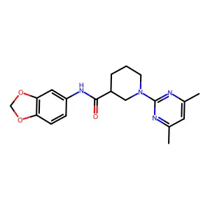 N-(1,3-benzodioxol-5-yl)-1-(4,6-dimethylpyrimidin-2-yl)piperidine-3-carboxamide structure