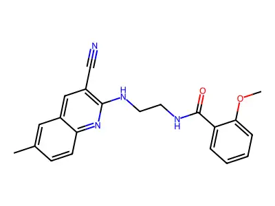 N-(2-((3-Cyano-6-methylquinolin-2-yl)amino)ethyl)-2-methoxybenzamide structure
