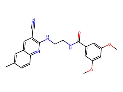 N-(2-((3-Cyano-6-methylquinolin-2-yl)amino)ethyl)-3,5-dimethoxybenzamide structure
