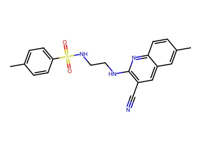 N-(2-((3-Cyano-6-methylquinolin-2-yl)amino)ethyl)-4-methylbenzenesulfonamide structure