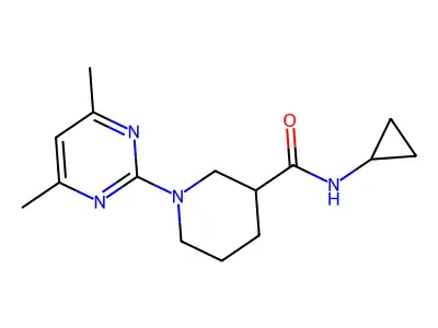 N-cyclopropyl-1-(4,6-dimethylpyrimidin-2-yl)piperidine-3-carboxamide structure