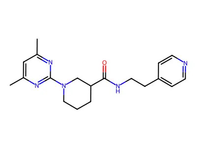 1-(4,6-dimethyl-2-pyrimidinyl)-N-[2-(4-pyridyl)ethyl]-3-piperidinecarboxamide structure