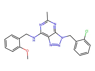 3-[(2-chlorophenyl)methyl]-N-[(2-methoxyphenyl)methyl]-5-methyltriazolo[4,5-d]pyrimidin-7-amine structure