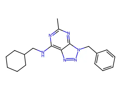 3-benzyl-N-(cyclohexylmethyl)-5-methyltriazolo[4,5-d]pyrimidin-7-amine structure