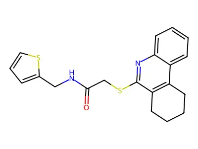 2-(7,8,9,10-Tetrahydro-6-phenanthridinylsulfanyl)-N-(2-thienylmethyl)acetamide structure