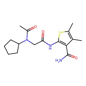 3-Thiophenecarboxamide, 2-[[(acetylcyclopentylamino)acetyl]amino]-4,5-dimethyl- structure