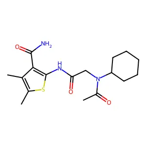 3-Thiophenecarboxamide, 2-[[(acetylcyclohexylamino)acetyl]amino]-4,5-dimethyl- structure
