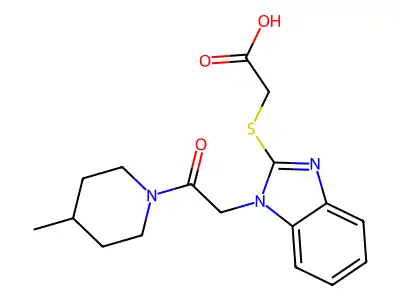 Aceticacid,[[1-[2- -2-oxoethyl]-1H-benzimidazol-2-yl]thio]- structure