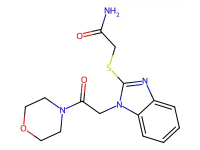 2-({1-[2-(4-Morpholinyl)-2-oxoethyl]-1H-benzimidazol-2-yl}sulfanyl)acetamide structure