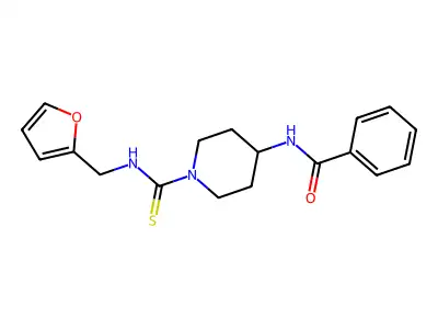 N-[1-(furan-2-ylmethylcarbamothioyl)piperidin-4-yl]benzamide structure