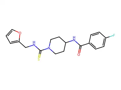 4-Fluoro-N-{1-[(furan-2-ylmethyl)-thiocarbamoyl]-piperidin-4-yl}-benzamide structure