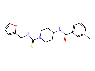 N-{1-[(Furan-2-ylmethyl)-thiocarbamoyl]-piperidin-4-yl}-3-methyl-benzamide structure