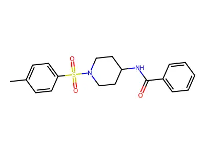 N-{1-[(4-methylphenyl)sulfonyl]-4-piperidinyl}benzenecarboxamide structure