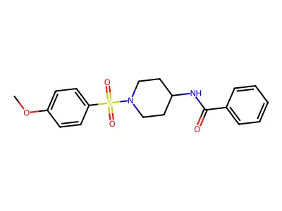 N-{1-[(4-methoxyphenyl)sulfonyl]-4-piperidinyl}benzenecarboxamide structure