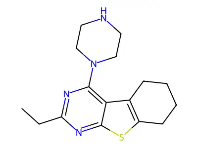 2-Ethyl-4-piperazin-1-yl-5,6,7,8-tetrahydro-[1]benzothiolo[2,3-d]pyrimidine structure