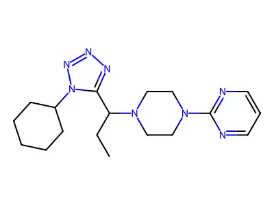 2-{4-[1-(1-Cyclohexyl-1H-tetrazol-5-yl)propyl]-1-piperazinyl}pyrimidine structure