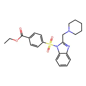 Ethyl 4-{[2-(1-piperidinylmethyl)-1H-benzimidazol-1-yl]sulfonyl}benzoate structure