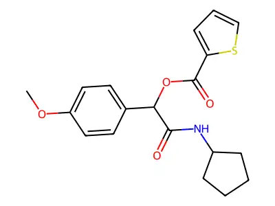 2-(Cyclopentylamino)-1-(4-methoxyphenyl)-2-oxoethyl thiophene-2-carboxylate structure