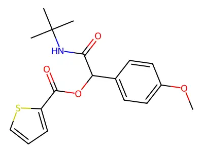 2-(tert-Butylamino)-1-(4-methoxyphenyl)-2-oxoethyl thiophene-2-carboxylate structure