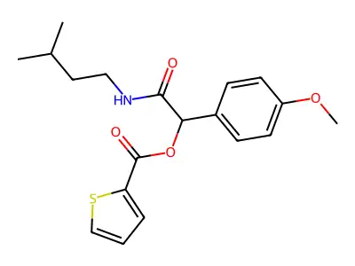 1-(4-Methoxyphenyl)-2-[(3-methylbutyl)amino]-2-oxoethyl thiophene-2-carboxylate structure