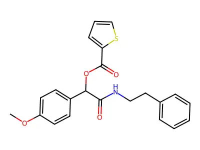 1-(4-Methoxyphenyl)-2-oxo-2-[(2-phenylethyl)amino]ethyl thiophene-2-carboxylate structure