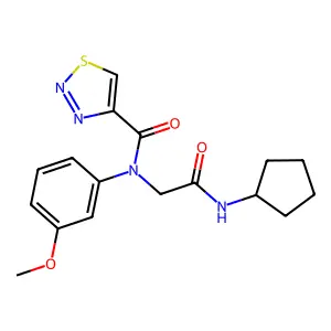 1,2,3-thiadiazole-4-carboxamide,n-[2-(cyclopentylamino)-2-oxoethyl]-n-(3-methoxyphenyl)- structure