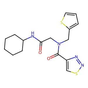 1,2,3-thiadiazole-4-carboxamide,n-[2-(cyclohexylamino)-2-oxoethyl]-n-(2-thienylmethyl)- structure