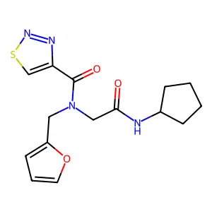 1,2,3-thiadiazole-4-carboxamide,n-[2-(cyclopentylamino)-2-oxoethyl]-n-(2-furanylmethyl)- structure