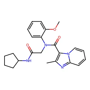 N-[2-(cyclopentylamino)-2-oxoethyl]-N-(2-methoxyphenyl)-2-methylimidazo[1,2-a]pyridine-3-carboxamide structure