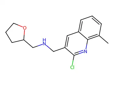 3-Quinolinemethanamine, 2-chloro-8-methyl-N-[(tetrahydro-2-furanyl)methyl]- structure
