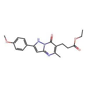 Ethyl 3-[7-hydroxy-2-(4-methoxyphenyl)-5-methylpyrazolo[1,5-a]pyrimidin-6-yl]propanoate structure