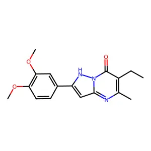 2-(3,4-dimethoxyphenyl)-6-ethyl-5-methyl-1H-pyrazolo[1,5-a]pyrimidin-7-one structure
