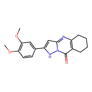 2-(3,4-dimethoxyphenyl)-5,6,7,8-tetrahydro-1H-pyrazolo[5,1-b]quinazolin-9-one structure
