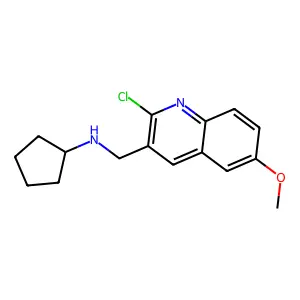 3-Quinolinemethanamine, 2-chloro-N-cyclopentyl-6-methoxy- structure