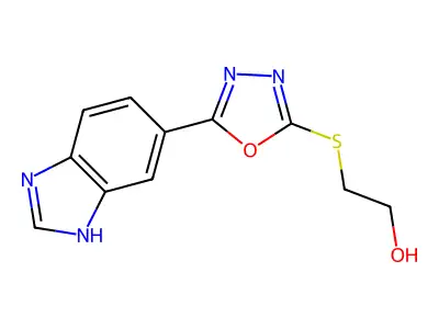 2-((5-(1H-Benzo[d]imidazol-6-yl)-1,3,4-oxadiazol-2-yl)thio)ethanol structure