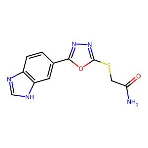 2-{[5-(1H-benzimidazol-6-yl)-1,3,4-oxadiazol-2-yl]sulfanyl}acetamide structure