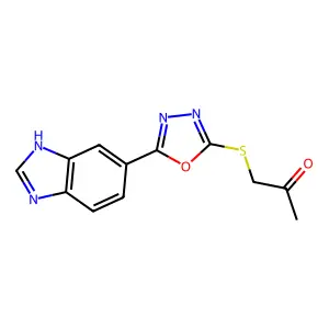 1-[[5-(3H-benzimidazol-5-yl)-1,3,4-oxadiazol-2-yl]sulfanyl]propan-2-one structure