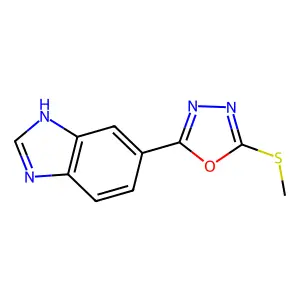 2-(1H-Benzo[d]imidazol-6-yl)-5-(methylthio)-1,3,4-oxadiazole structure
