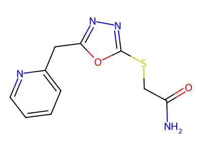 2-{[5-(2-Pyridinylmethyl)-1,3,4-oxadiazol-2-yl]sulfanyl}acetamide structure