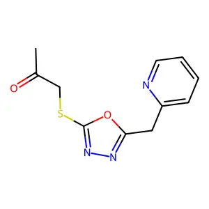 1-((5-(Pyridin-2-ylmethyl)-1,3,4-oxadiazol-2-yl)thio)propan-2-one structure