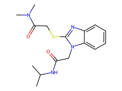 1h-benzimidazole-1-acetamide,2-[[2-(dimethylamino)-2-oxoethyl]thio]-n-(1-methylethyl)- structure