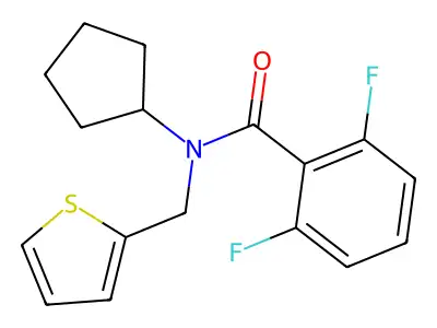 N-Cyclopentyl-2,6-difluoro-N-[(thiophen-2-yl)methyl]benzamide structure