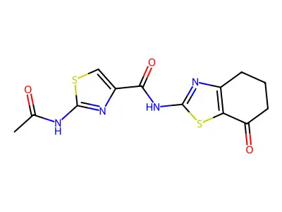 4-thiazolecarboxamide,2-(acetylamino)-n-(4,5,6,7-tetrahydro-7-oxo-2-benzothiazolyl)- structure