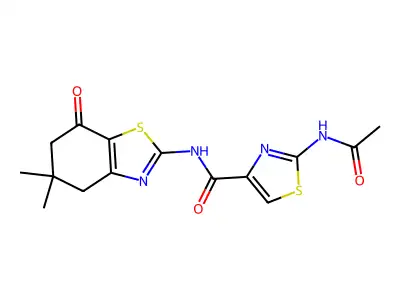 4-thiazolecarboxamide,2-(acetylamino)-n-(4,5,6,7-tetrahydro-5,5-dimethyl-7-oxo-2-benzothiazolyl)- structure