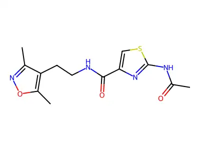 4-Thiazolecarboxamide,2-(acetylamino)-n-[2-(3,5-dimethyl-4-isoxazolyl)ethyl]- structure