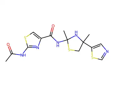 2-acetamido-N-[4-(2,4-dimethyl-1,3-thiazol-5-yl)-1,3-thiazol-2-yl]-1,3-thiazole-4-carboxamide structure