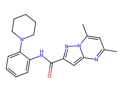 5,7-Dimethyl-N-[2-(1-piperidinyl)phenyl]pyrazolo[1,5-a]pyrimidine-2-carboxamide structure